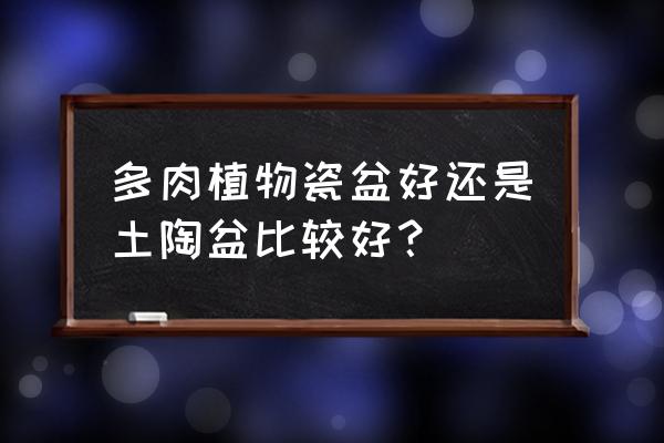 陶瓷花盆与陶土花盆哪个好 多肉植物瓷盆好还是土陶盆比较好？