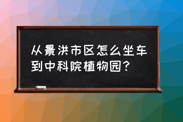 景洪去中科院植物园有公车吗 从景洪市区怎么坐车到中科院植物园？