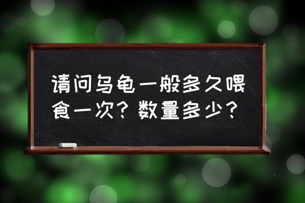 小乌龟饲料几天喂一次 请问乌龟一般多久喂食一次？数量多少？