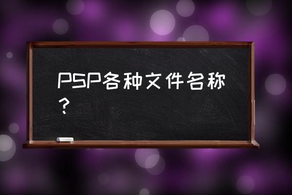 psp主题存哪 PSP各种文件名称？