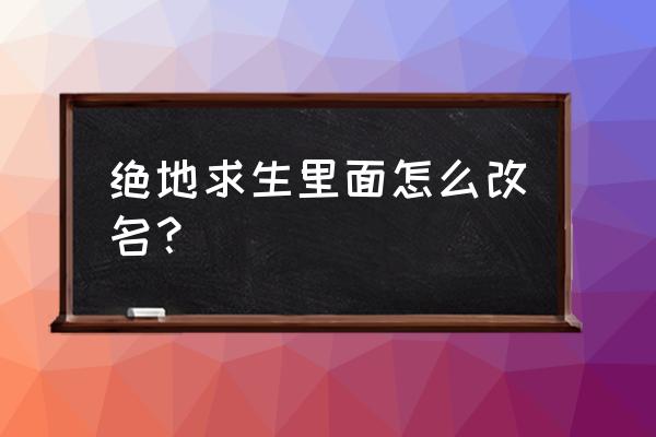 端游绝地求生能不能改名 绝地求生里面怎么改名？