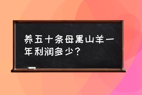 养50母山只羊一年赚多少钱 养五十条母黑山羊一年利润多少？