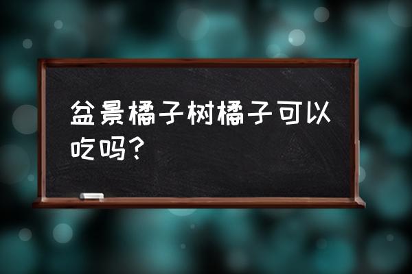 盆栽金桔能吃吗 盆景橘子树橘子可以吃吗？