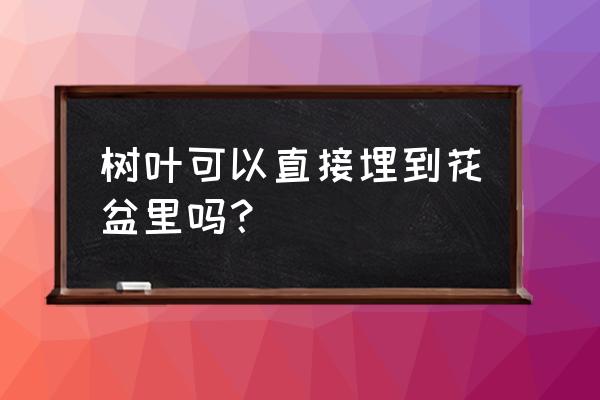 花盆土里放松树叶好不好 树叶可以直接埋到花盆里吗？