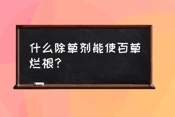 百草枯加什么可以烂根 什么除草剂能使百草烂根？