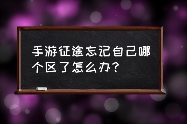 征途手游如何看好友在哪个区 手游征途忘记自己哪个区了怎么办？