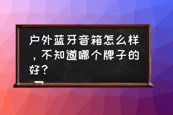 户外蓝牙音箱什么牌子好 户外蓝牙音箱怎么样，不知道哪个牌子的好？