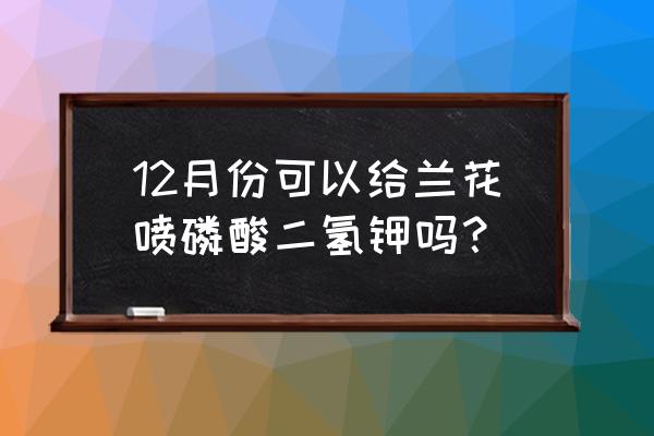 兰花叶面能喷磷酸二氢钾吗 12月份可以给兰花喷磷酸二氢钾吗？