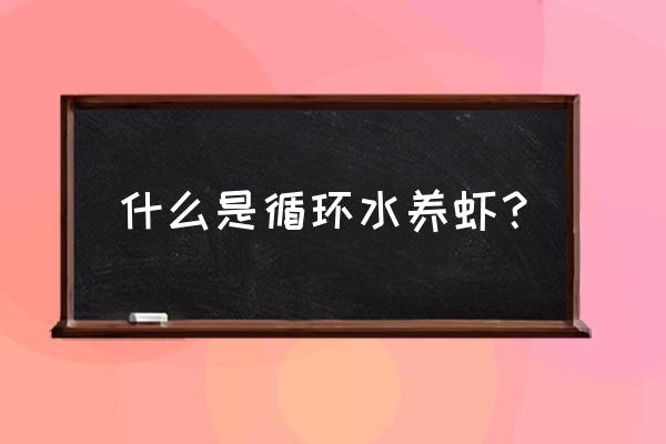 跑道式循环水养虾怎么建 什么是循环水养虾？