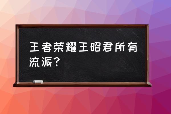 王者荣耀法师王昭君怎么玩 王者荣耀王昭君所有流派？