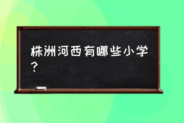 株洲泰山小学好不好 株洲河西有哪些小学？