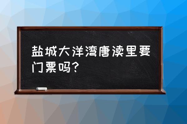 盐城大洋湾景区在哪 盐城大洋湾唐渎里要门票吗？