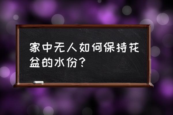 长期不在家怎样给花盆浇水 家中无人如何保持花盆的水份？