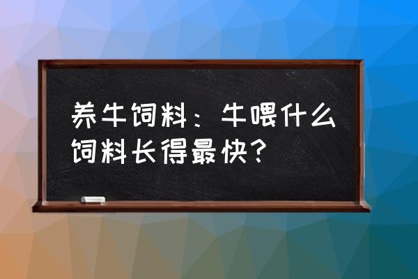 黄牛吃什么饲料便宜 养牛饲料：牛喂什么饲料长得最快？