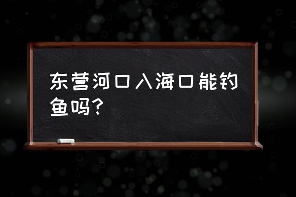 东营明天适宜钓鱼吗 东营河口入海口能钓鱼吗？