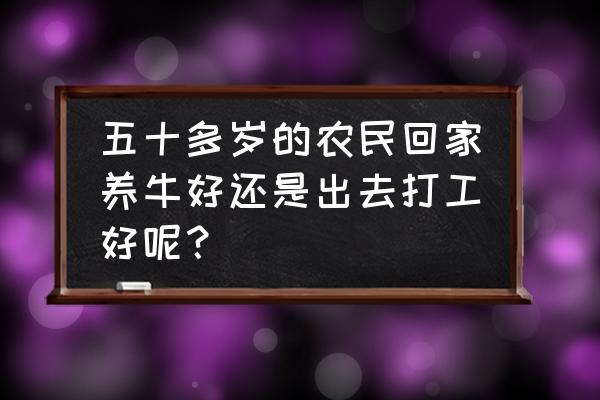 难道养牛还不如打工吗 五十多岁的农民回家养牛好还是出去打工好呢？