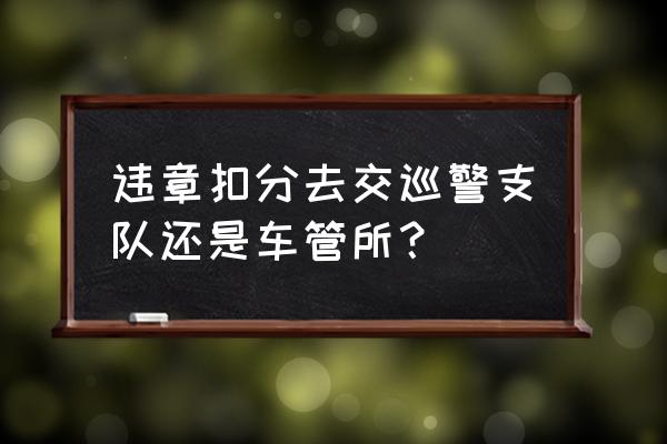 承德违章去哪里处理 违章扣分去交巡警支队还是车管所？