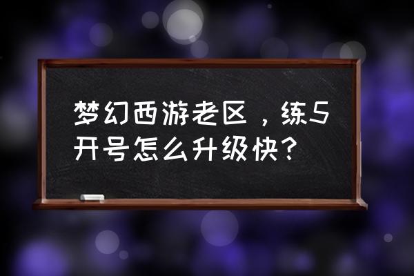 梦幻西游老区五开怎么玩 梦幻西游老区，练5开号怎么升级快？