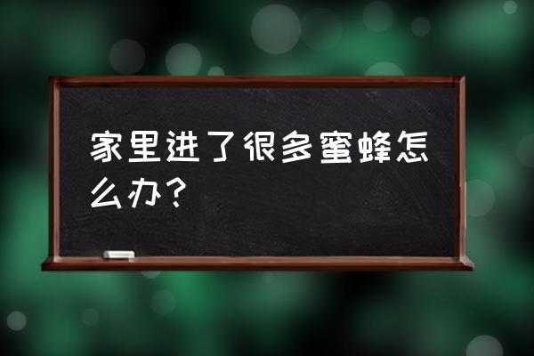 蜜蜂跑房间里可以用杀虫剂吗 家里进了很多蜜蜂怎么办？