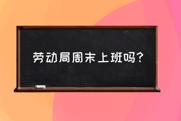 滨州劳动局周六上班吗 劳动局周末上班吗？