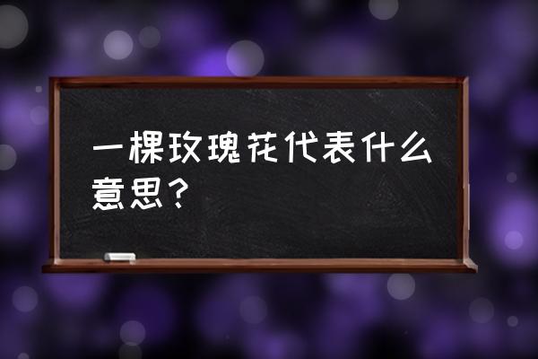 一支玫瑰有什么含义 一棵玫瑰花代表什么意思？