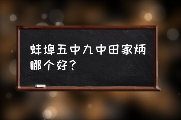 蚌埠九中有高中部吗 蚌埠五中九中田家炳哪个好？