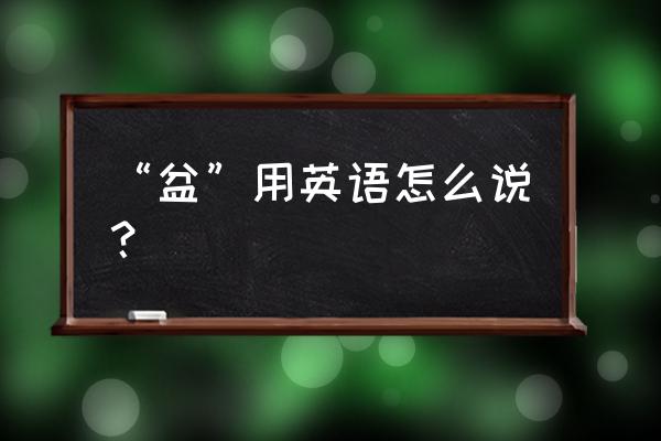 大花盆托英文怎么说 “盆”用英语怎么说？