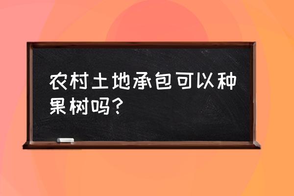 自家承包地可以种植果树吗 农村土地承包可以种果树吗？