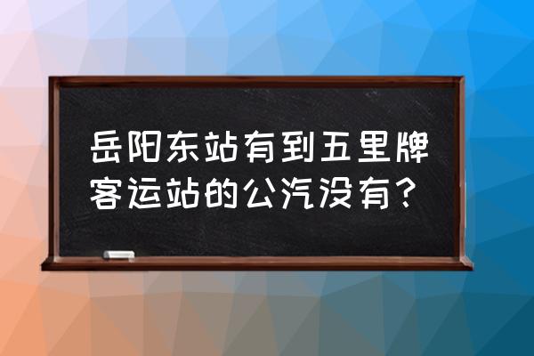 岳阳火车站到五里牌远吗 岳阳东站有到五里牌客运站的公汽没有？