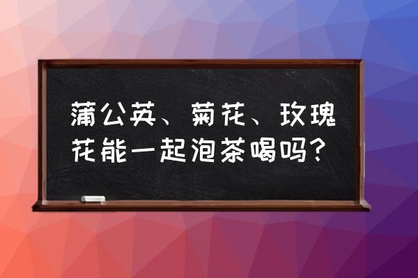 菊花玫瑰蒲公英能一起泡水吗 蒲公英、菊花、玫瑰花能一起泡茶喝吗？