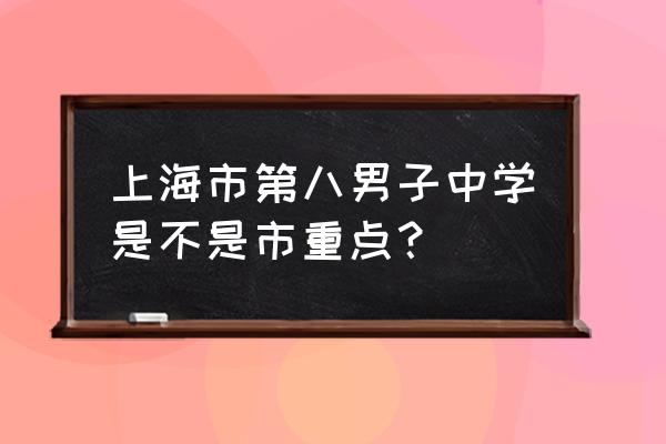 上海第八初级中学有没有重点班 上海市第八男子中学是不是市重点？