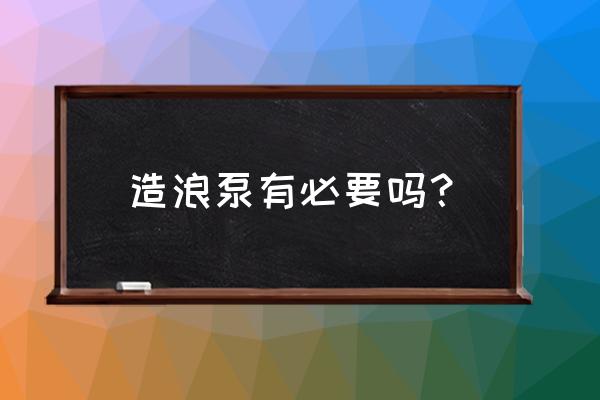 养黑壳虾能用造浪泵吗 造浪泵有必要吗？