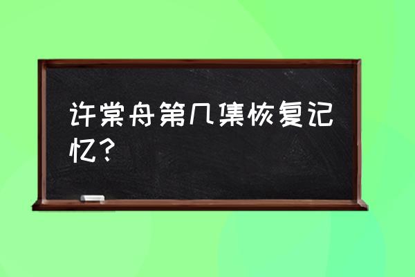 小玫瑰by微风几许 许棠舟第几集恢复记忆？