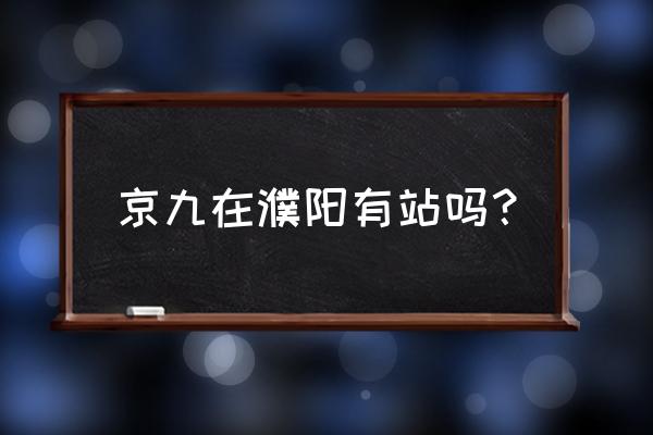 淮阳到濮阳哪个站 京九在濮阳有站吗？