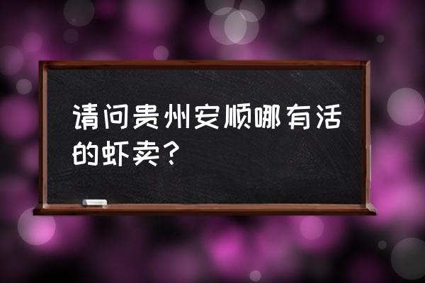 贵州哪里有养基围虾的 请问贵州安顺哪有活的虾卖？