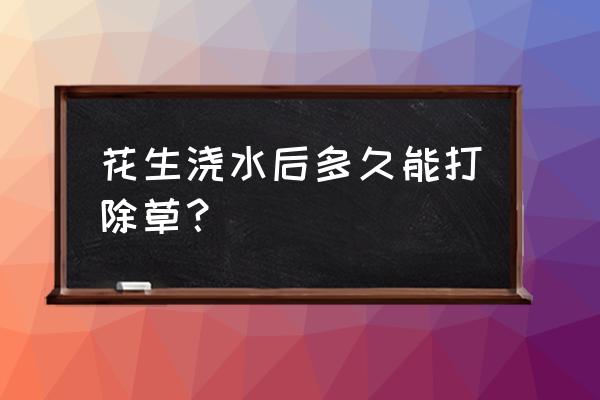 麦茬花生什么时候打除草剂好 花生浇水后多久能打除草？