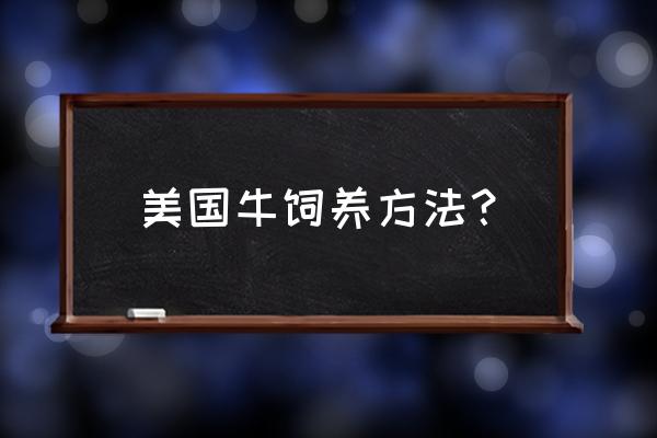 美国牛肉是饲料喂牛肉吗 美国牛饲养方法？