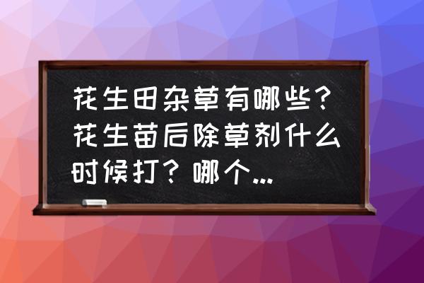 十大除草剂排名 花生田杂草有哪些？花生苗后除草剂什么时候打？哪个药效好？