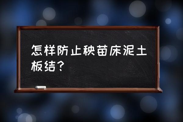 土地板结最佳解决方法 怎样防止秧苗床泥土板结？