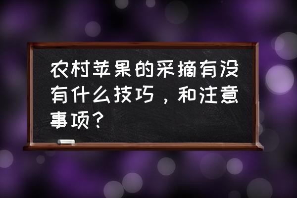 苹果采摘最佳路线 农村苹果的采摘有没有什么技巧，和注意事项？