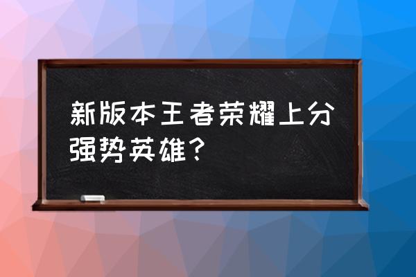 王者荣耀新英雄戈娅怎么获得 新版本王者荣耀上分强势英雄？