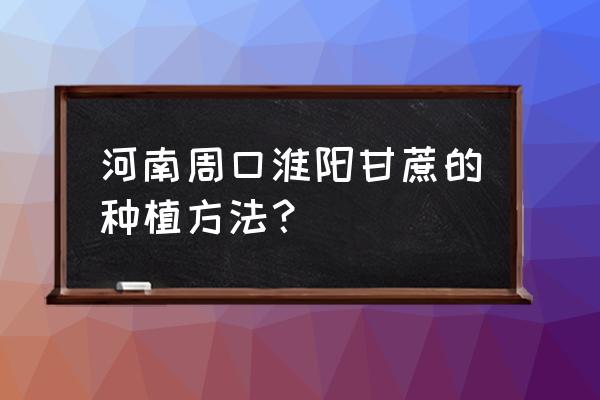 甘蔗种植方法与时间 河南周口淮阳甘蔗的种植方法？