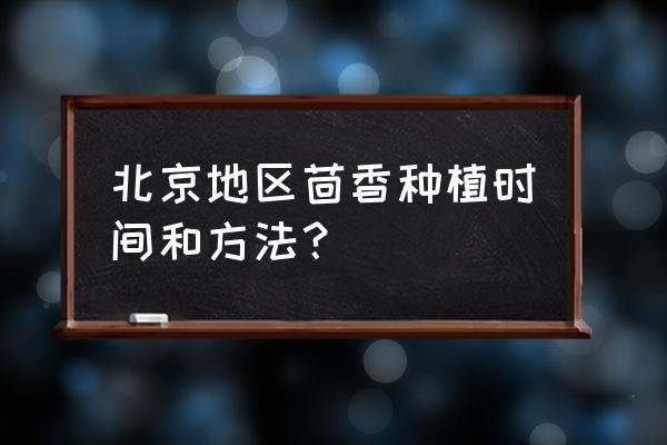 茴香苗什么时间种植 北京地区茴香种植时间和方法？