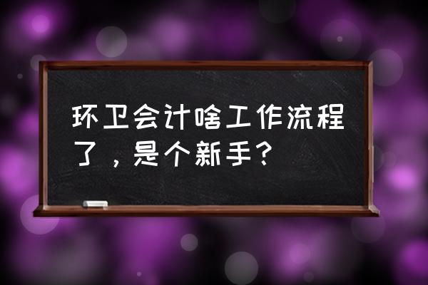 会计工作新手教程 环卫会计啥工作流程了，是个新手？