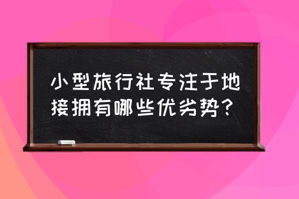 如何正确理解旅行社经营风险 小型旅行社专注于地接拥有哪些优劣势？