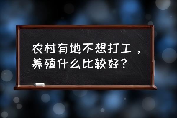 农村养殖什么投资少赚钱快 农村有地不想打工，养殖什么比较好？