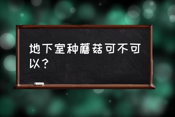 地下室适合什么养殖项目 地下室种蘑菇可不可以？