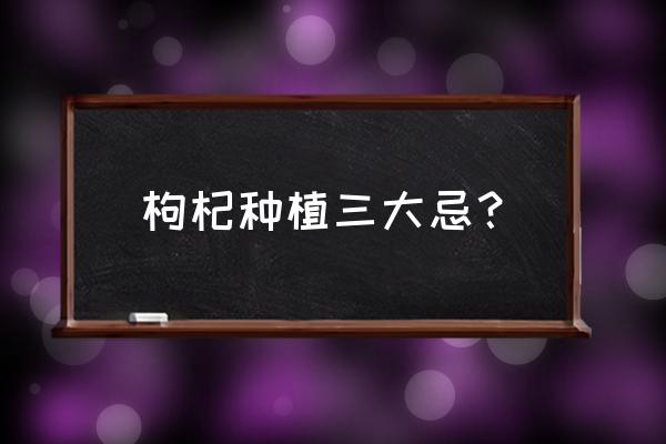 枸杞的十种病害 枸杞种植三大忌？