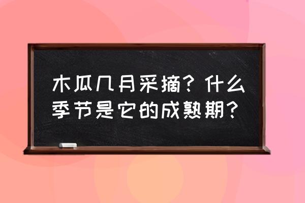 果蔬加工中成熟期可分哪三个阶段 木瓜几月采摘？什么季节是它的成熟期？