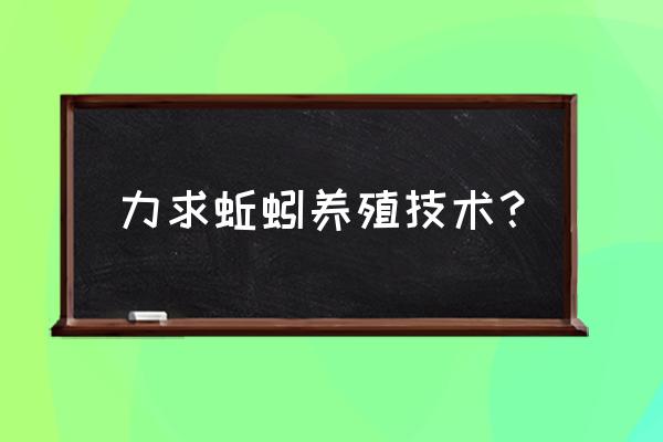 家庭蚯蚓的养殖技术 力求蚯蚓养殖技术？